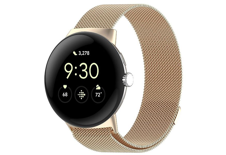 Wigento Smartwatch-Armband Für Google Pixel Watch 3 45mm Metall Mesh Magnet günstig online kaufen