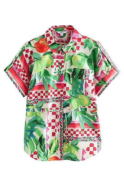Next Kurzarmbluse Bluse mit Bindegürtel aus günstig online kaufen