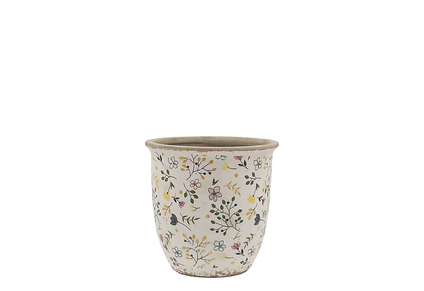 Chic Antique Übertopf Cavaillon Übertopf m. Blumenmotiv H14,5/D14,5 cm crem günstig online kaufen