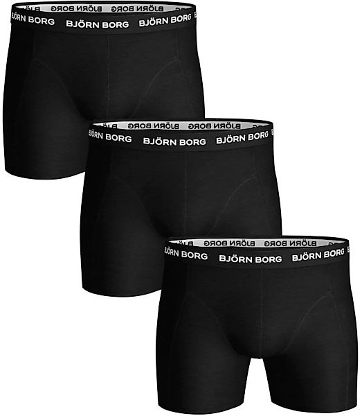 Bjorn Borg Shorts Solid Stretch 3er Pack Black - Größe L günstig online kaufen