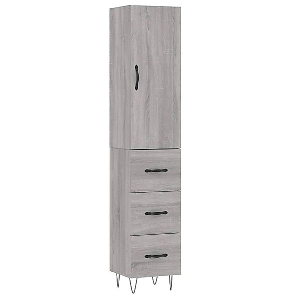 vidaXL Highboard Grau Sonoma 34,5x34x180 cm Holzwerkstoff 3198887 günstig online kaufen