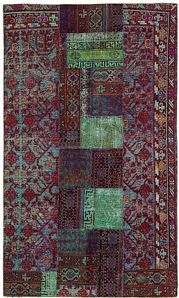 morgenland Wollteppich »Kazak Patchwork 355 x 76 cm«, rechteckig, Handgeknü günstig online kaufen