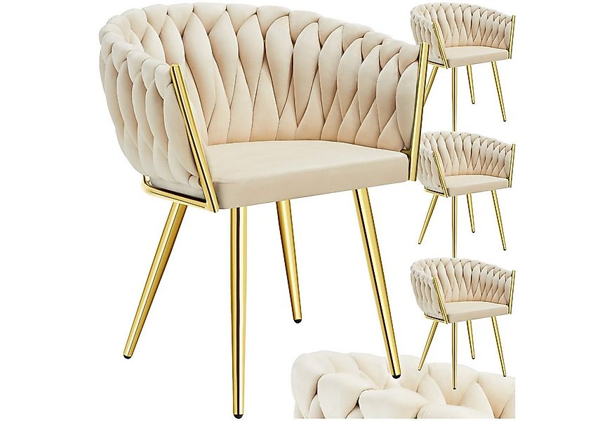 tectake Esszimmerstuhl Küchenstuhl Astano, Belastbarkeit 120 kg, sandfarben günstig online kaufen