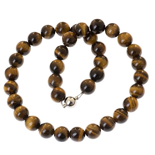 Perlenkette Kette mit Tigerauge Perlen 12 günstig online kaufen