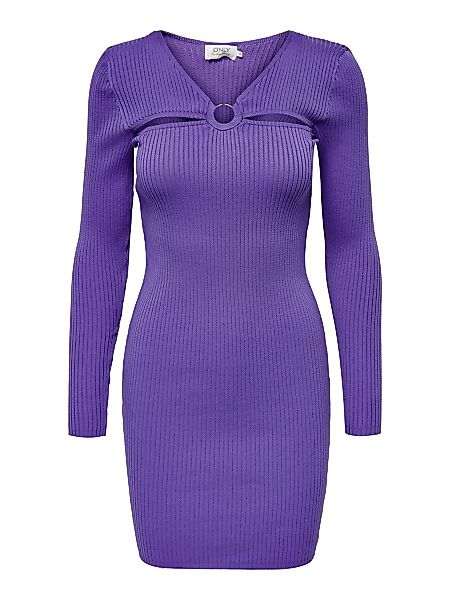 ONLY V-neck Knitted Dress Damen Blau günstig online kaufen