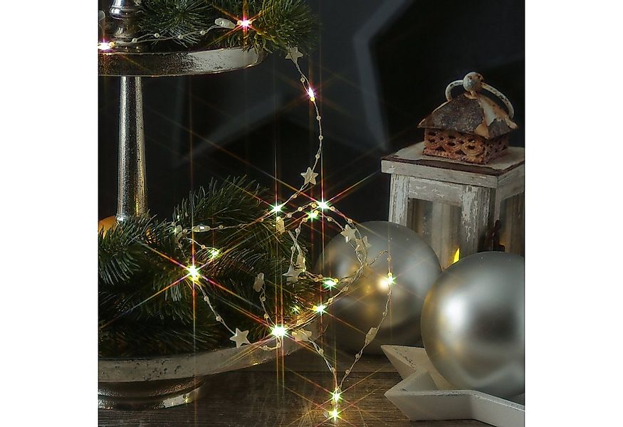 MARELIDA LED-Lichterkette weiße Sterne 20 warmweiße LED Draht Dekolichterke günstig online kaufen