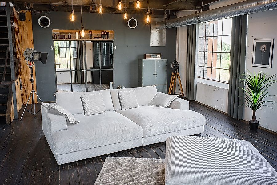 KAWOLA Big-Sofa MADELINE, Couch mit Hocker günstig online kaufen