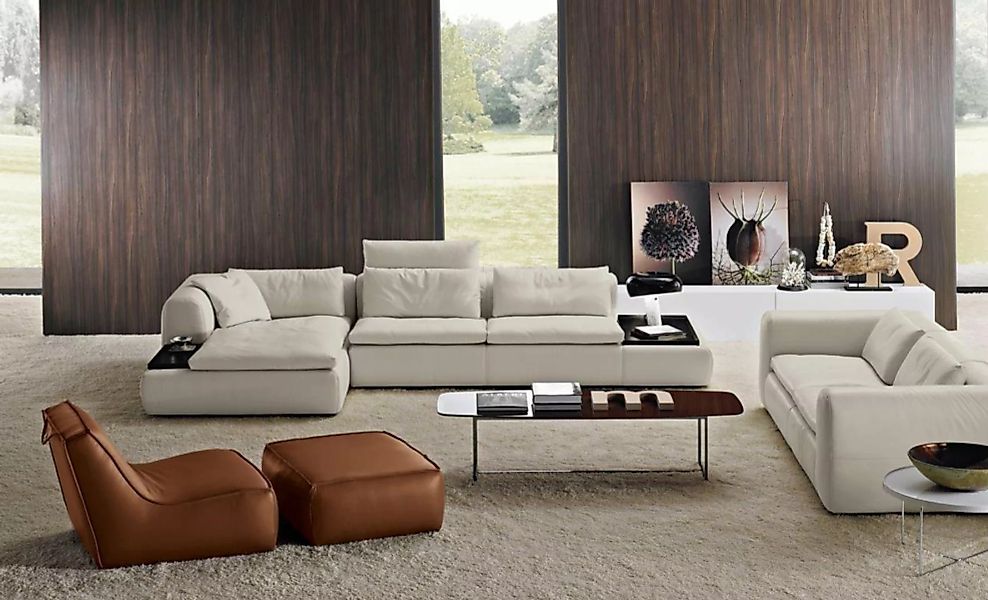 JVmoebel Ecksofa Design Sofa L Form Polster Couch Wohnzimmer Ecksofa Leder günstig online kaufen
