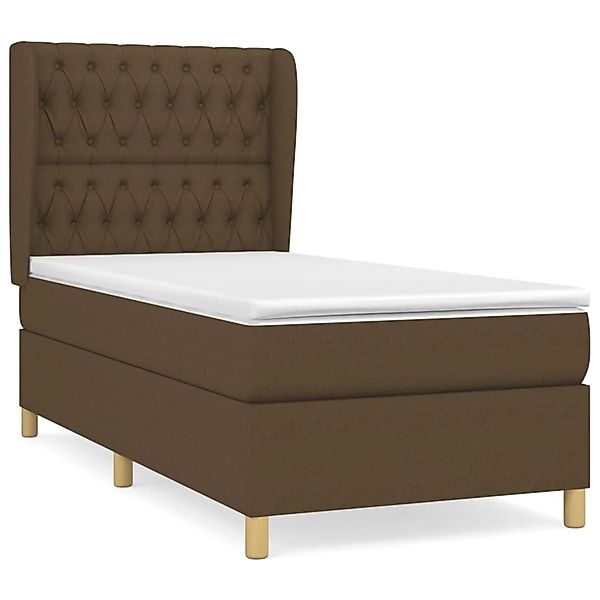 vidaXL Boxspringbett mit Matratze Dunkelbraun 100x200 cm Stoff1396708 günstig online kaufen