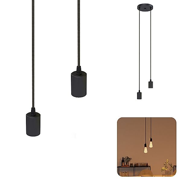 SSC-LUXon LED-Hängeleuchte PARU Pendelleuchte 2-flammig schwarz günstig online kaufen