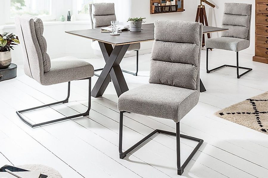 riess-ambiente Freischwinger COMFORT vintage hellgrau, Esszimmer günstig online kaufen