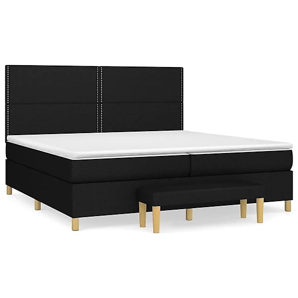 vidaXL Boxspringbett mit Matratze Schwarz 200x200 cm Stoff1358317 günstig online kaufen