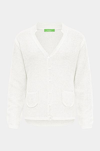 Cassis Strickjacke Cassis V-Ausschnitt Damenstrickjacke in White günstig online kaufen