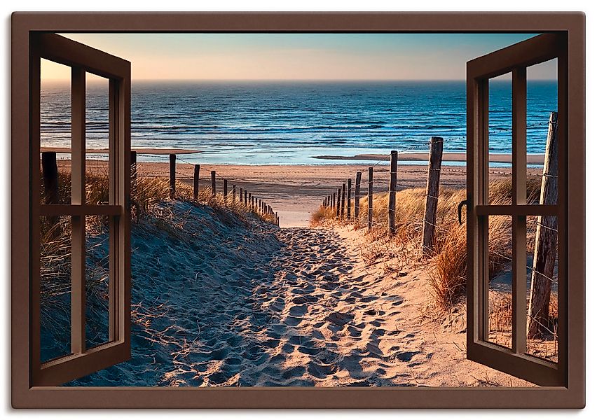 Artland Leinwandbild »Fensterblick Weg zum Nordseestrand« Strand 1 Stk. tlg günstig online kaufen