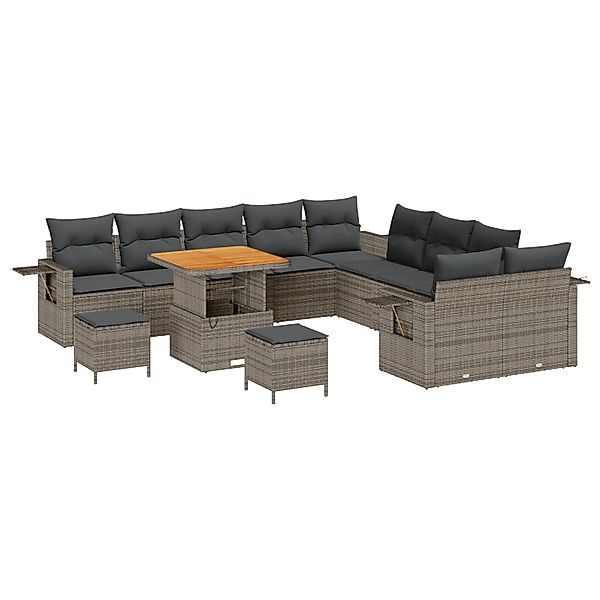 vidaXL Garten-Sofa-Set 13-Tlg Grau Poly Rattan 3361803 günstig online kaufen