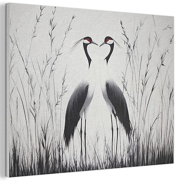 MuchoWow Gemälde Kranich - Gras - günstig online kaufen