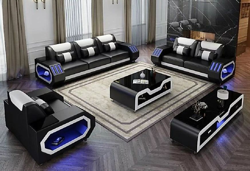 JVmoebel Sofa Ledersofa Couch Sofagarnitur 3+2 Design Modern Sofa Sitzer Ne günstig online kaufen