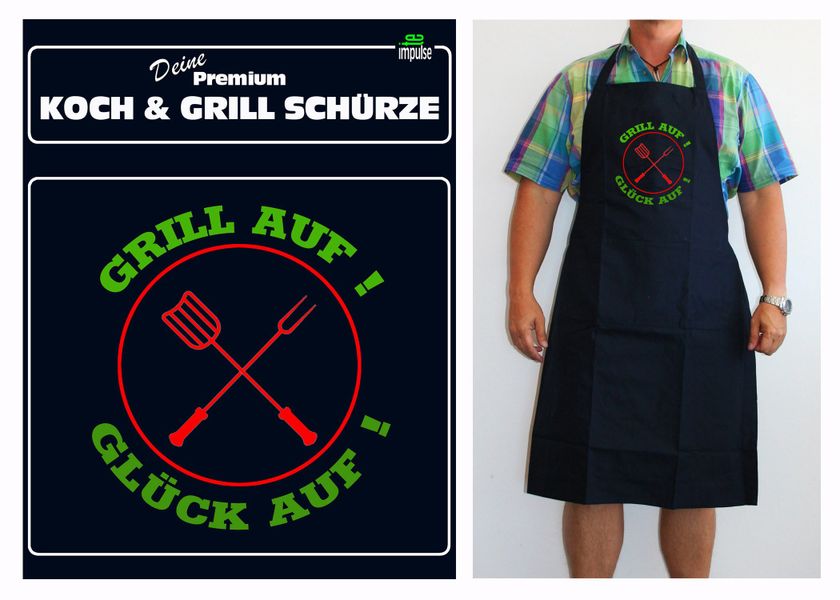 teprovo Grillschürze Kochschürze Schürze 116cm Dunkelblau günstig online kaufen