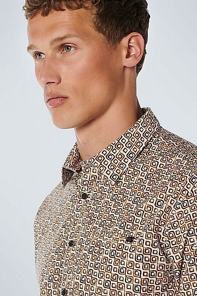No Excess Freizeithemd Allover-Muster Caramel - Größe XXL günstig online kaufen