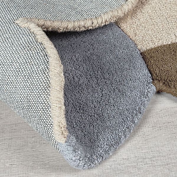 FLAIR RUGS Wollteppich »Mia Scallop«, rechteckig, 12 mm Höhe, in Jakobsmusc günstig online kaufen
