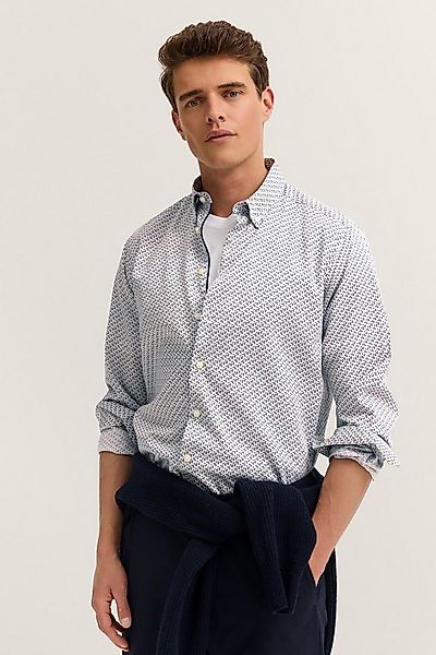bugatti Langarmhemd Easy Care mit kleinem Print günstig online kaufen