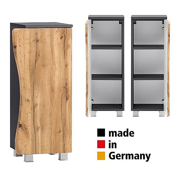 Badezimmer Unterschrank KAHLA-03 in graphit mit Front in Wotan Eiche Nb. mi günstig online kaufen