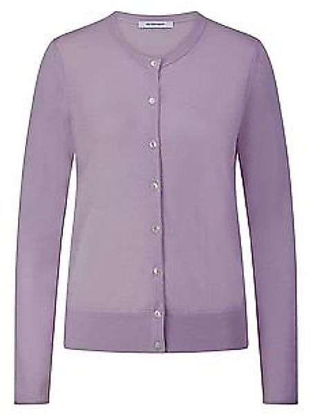 Strickjacke Rundhals-­Ausschnitt Peter Hahn lila günstig online kaufen