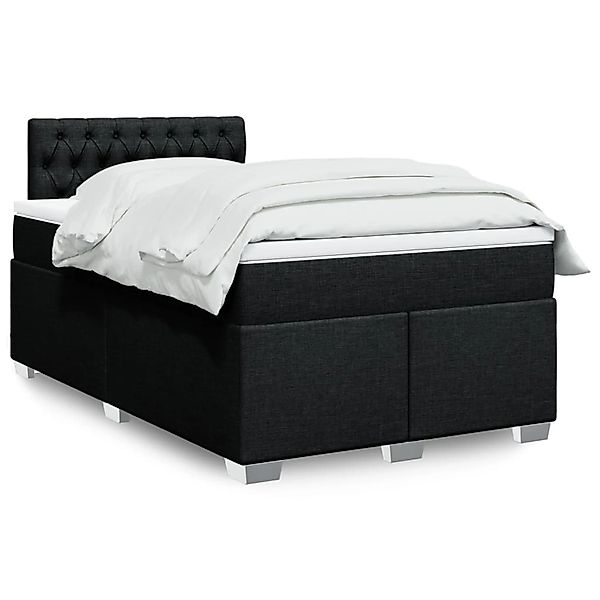 vidaXL Boxspringbett mit Matratze Schwarz 120x200 cm Stoff 3288164 günstig online kaufen