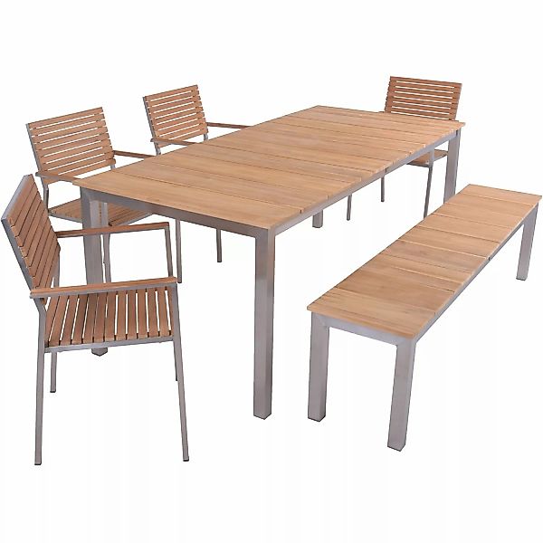 Garden Pleasure Gartenmöbel-Set 02 Dallas/Denver 6-teilig Braun FSC® günstig online kaufen