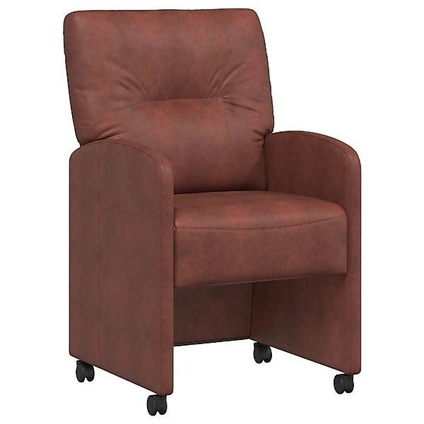vidaXL Esszimmerstühle mit Rollen mit Rädern 2 Stk Glänzendes Braun 4201784 günstig online kaufen