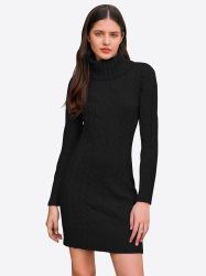 Imily Bela Strickkleid Damen Langarm Rollkragen günstig online kaufen