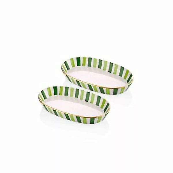 THE MIA Fez ovaler Servierteller 2-tlg. Set 15 x 25 x 4 cm grün günstig online kaufen