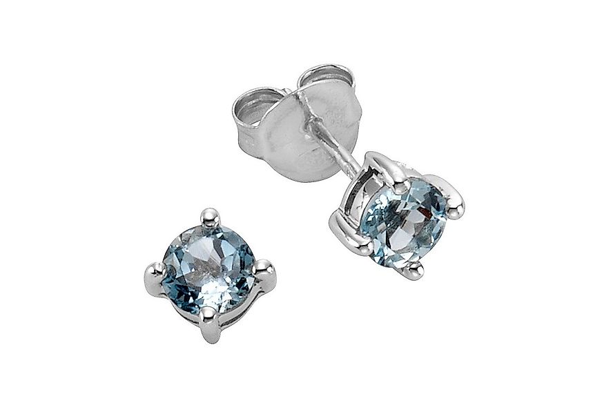Zeeme Paar Ohrstecker Silber 925 rhodiniert mit Blautopas (beh) günstig online kaufen