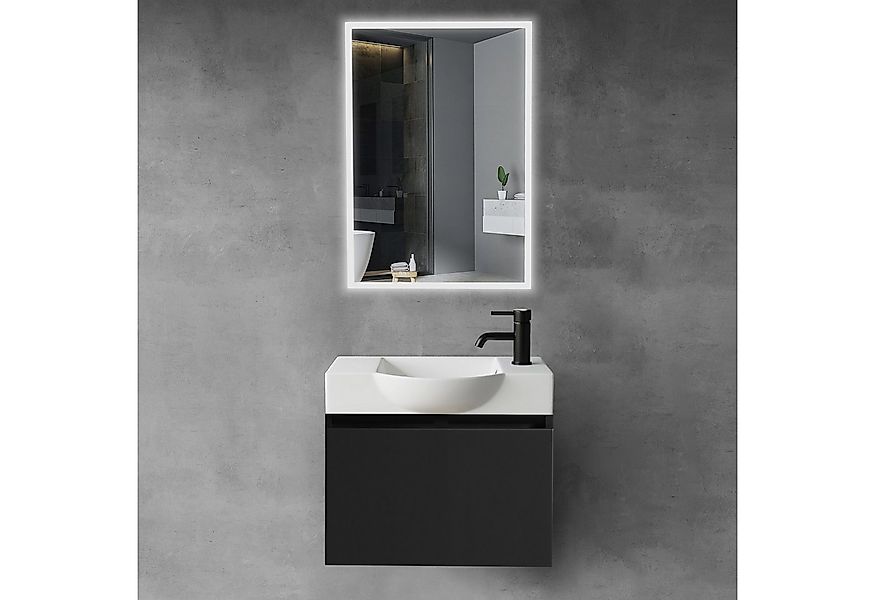 Alpenberger Badmöbel-Set Waschbecken mit Unterschrank 55 cm Breit, (Waschti günstig online kaufen