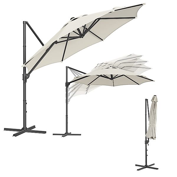 SONGMICS Sonnenschirm, Ampelschirm, ∅300cm, mit/ohne 28 günstig online kaufen