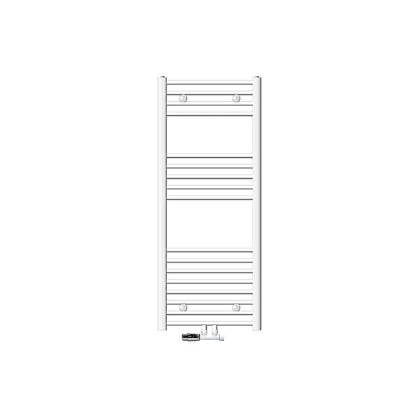 LuxeBath Badheizkörper 500x1200 mm Weiß mit Anschlussgarnitur Eck Wand günstig online kaufen