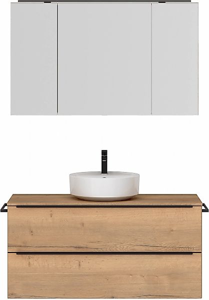 nobilia Badmöbel-Set, (2 St., vormontiert, mit Soft-Close), inkl. Spiegelsc günstig online kaufen