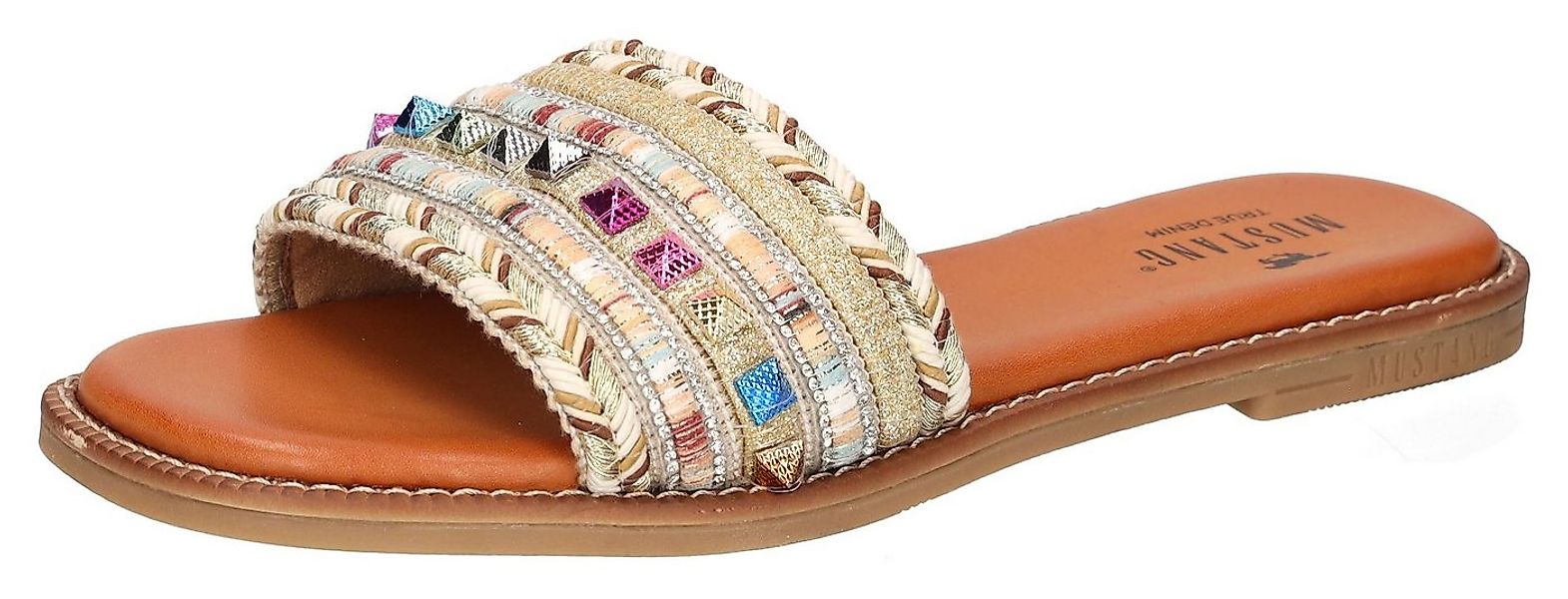 Mustang Shoes Pantolette, Flats, Sandale, Pool Slides mit modischen Glitzer günstig online kaufen