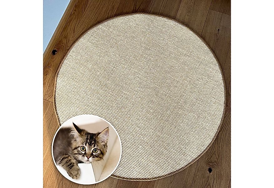 Karat Kratzmatte für Katzen, Sisal Kratzteppich, Rund, In vielen Farben & G günstig online kaufen