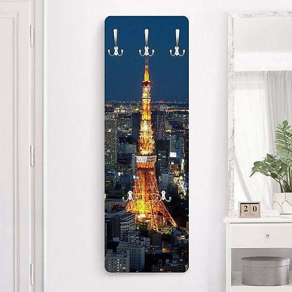 Wandgarderobe Holzpaneel Tokyo Tower günstig online kaufen