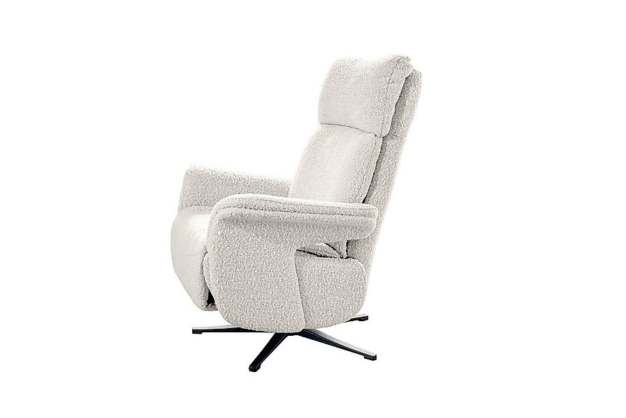 KAWOLA Relaxsessel NAMA Komfort Drehsessel – Bouclé Stoff hellgrau - Bequem günstig online kaufen