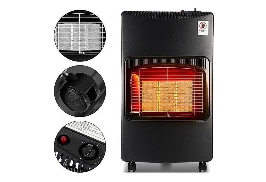 Clanmacy Heizstrahler Gasheizung 4200W Gasofen 3 Heizstufen 50cm Gasschlauc günstig online kaufen