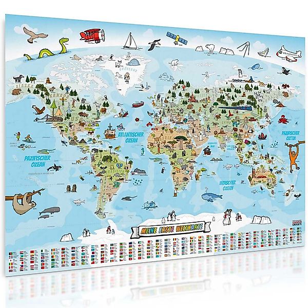Goods+Gadgets Poster Panorama Kinder-Weltkarte, (XXL Kids-World-Map), Land- günstig online kaufen
