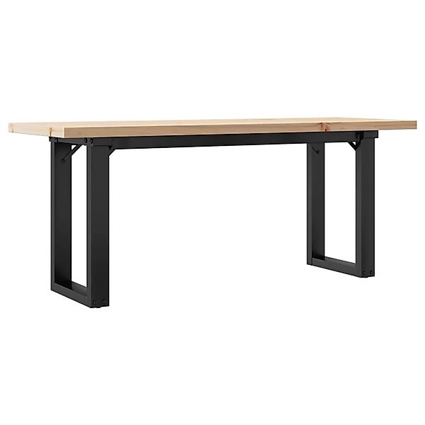 vidaXL Couchtisch O-Gestell 110x40x45,5 cm Massivholz Kiefer Gusseisen günstig online kaufen