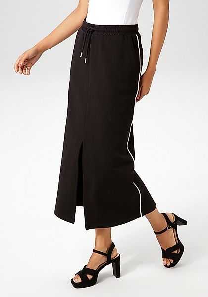 Aniston CASUAL Maxirock mit kontrastfarbigen Piping an den Seitennähten günstig online kaufen