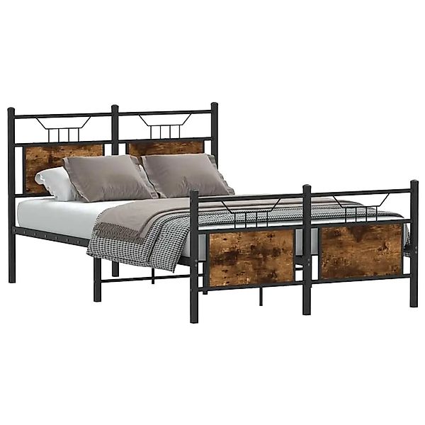 vidaXL Bettgestell Ohne Matratze Räuchereiche 120x200 cm Holzwerkstoff 4106 günstig online kaufen