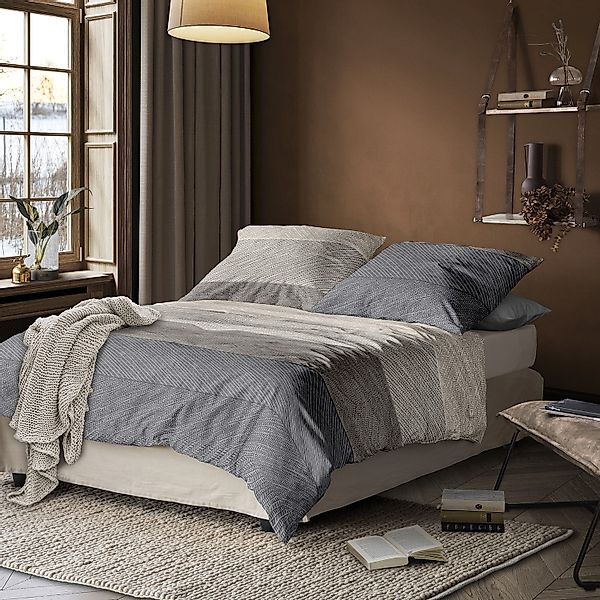 Bettwäsche Irisette Biber Koala 8430-80 Sand Natur Anthrazit 135x200 günstig online kaufen