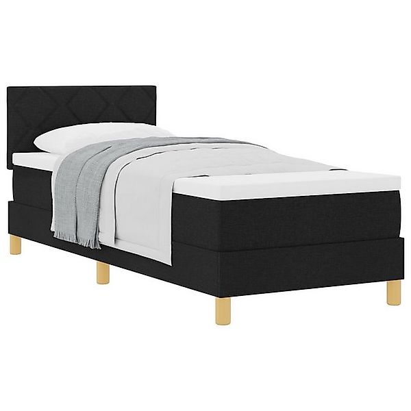 vidaXL Bett Boxspringbett mit Matratze Schwarz 80x200 cm Stoff (1-tlg) günstig online kaufen