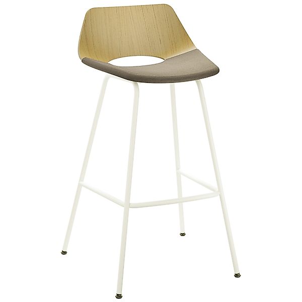 THONET S 661 SPVH Barhocker Eiche | Sitzfläche gepolstert | Gestell weiß günstig online kaufen