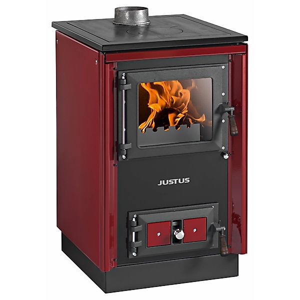 Justus Küchenofen Rustico 50 2.0 Stahl Rot 7 kW günstig online kaufen